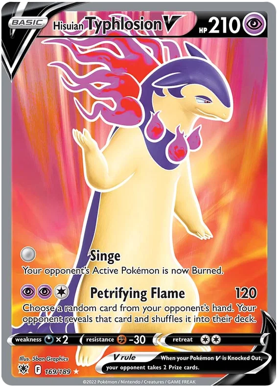 Hisuian Typhlosion V Ultra Rare Pokémon kaart uit de Astral Radiance set, kaartnummer 169/189