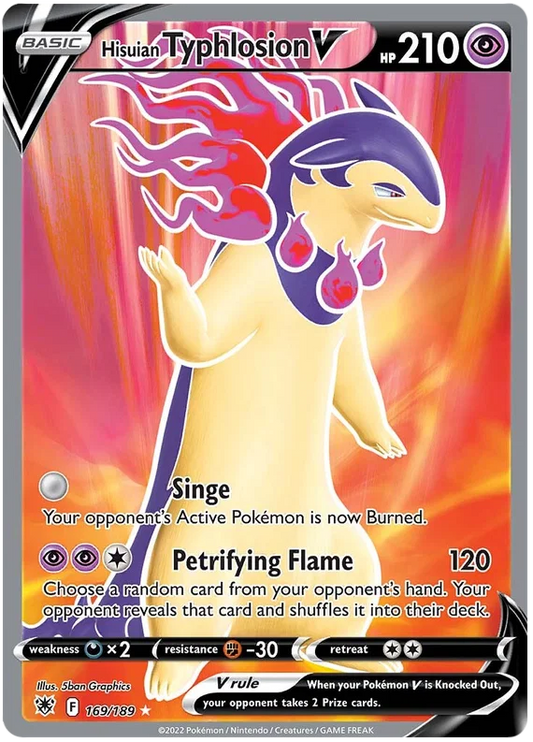 Hisuian Typhlosion V Ultra Rare Pokémon kaart uit de Astral Radiance set, kaartnummer 169/189