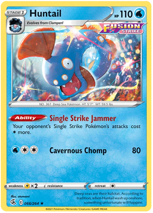 Huntail Fusion Strike Water Pokémon kaart – Common kaart uit de Pokémon TCG collectie