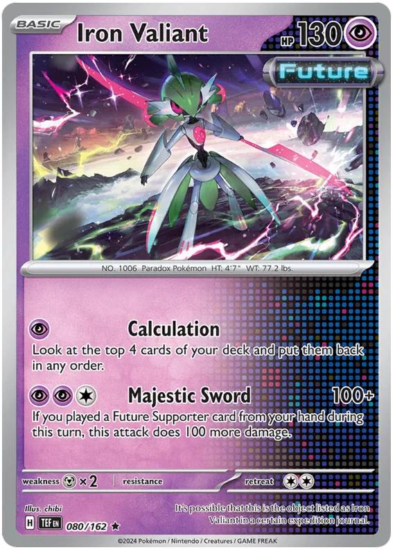Iron Valiant Holo #080/162 Temporal Forces Pokémon kaart