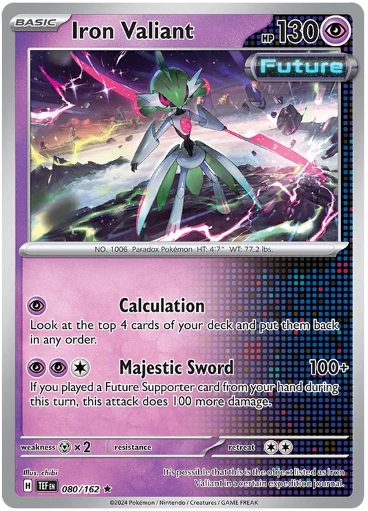 Iron Valiant Holo #080/162 Temporal Forces Pokémon kaart