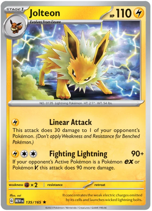 Jolteon Holo #135/165 losse Pokémon kaart uit de 151 set