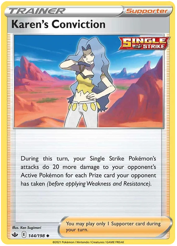 Karen's Conviction common Trainer kaart Pokémon Chilling Reign