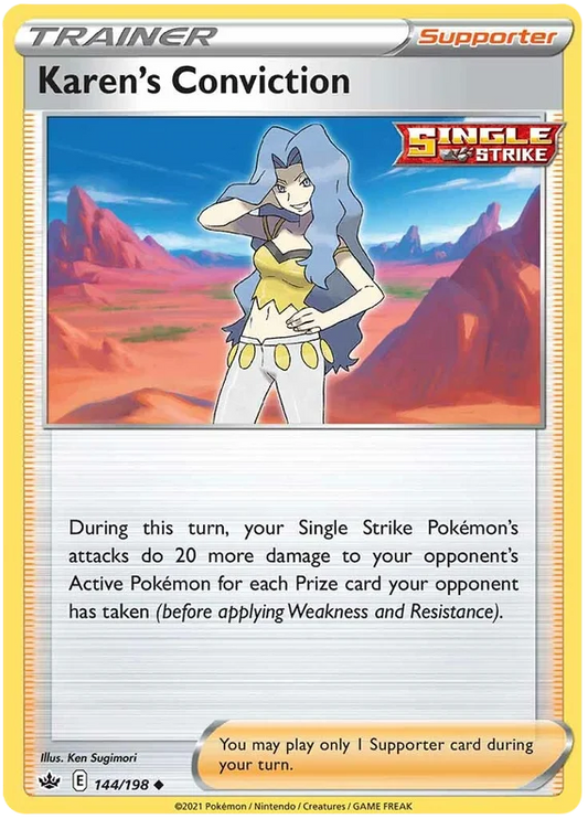 Karen's Conviction common Trainer kaart Pokémon Chilling Reign
