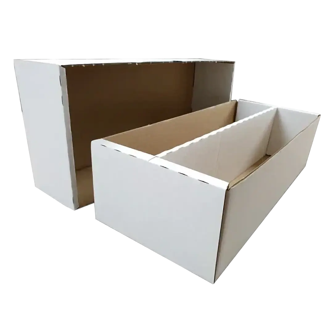 Stevige witte kartonnen opbergdoos voor het opbergen van circa 2000 TCG kaarten met handig deksel