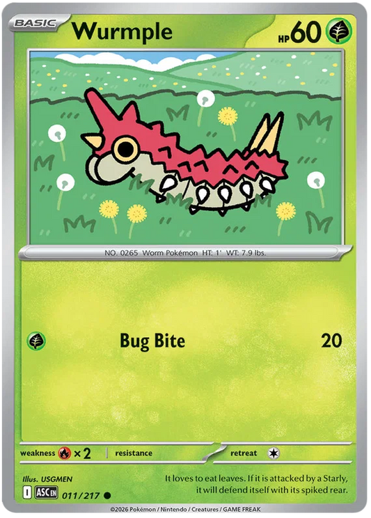 Kayou Pokémon kaart Wurmple #011 common uit de Ascended Heroes set