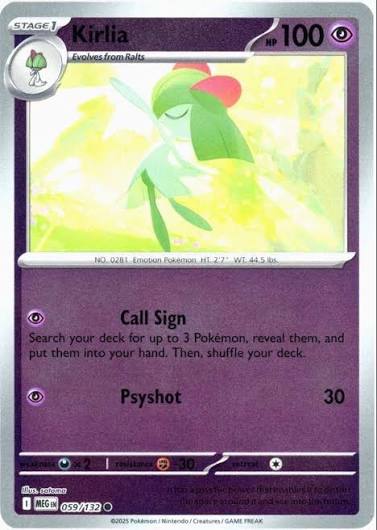 Kirlia Reverse Holo kaart #059 uit de Pokémon Mega Evolution set
