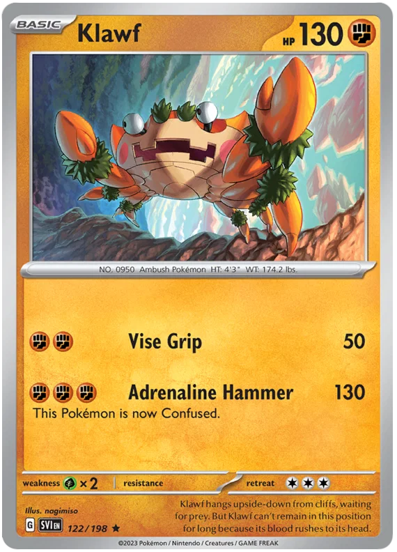 Klawf holo kaart #122 uit de Pokémon Scarlet & Violet basisset