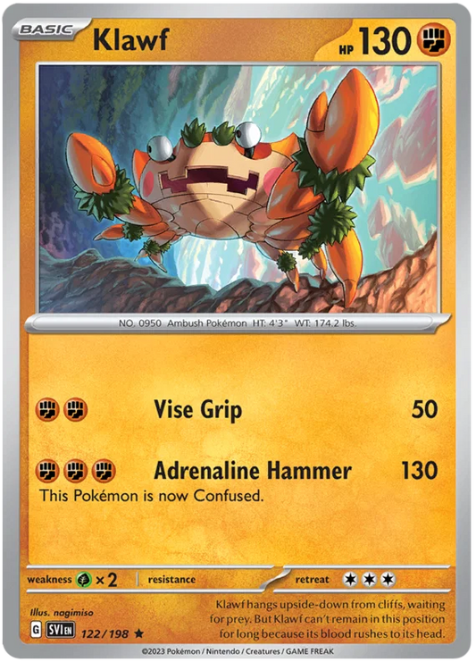 Klawf holo kaart #122 uit de Pokémon Scarlet & Violet basisset