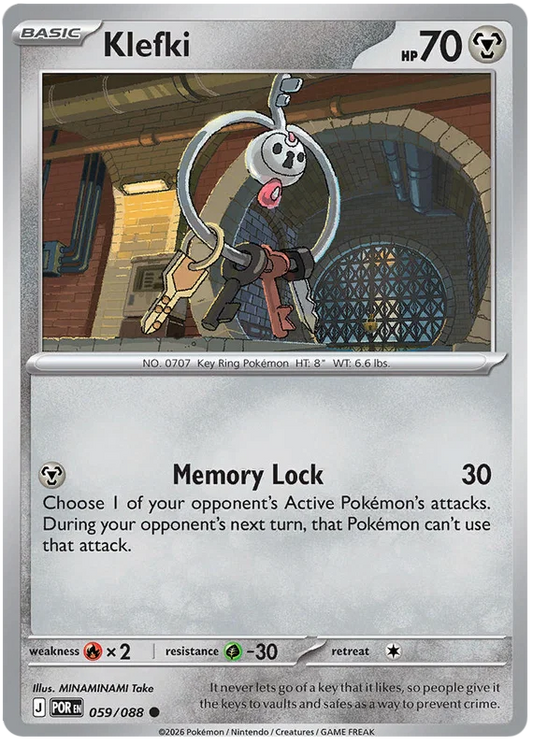 Klefki common Pokémon kaart nummer 059 uit de set Perfect Order