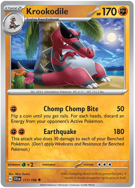 Krookodile #117 common Pokémon kaart uit de Scarlet & Violet basisset