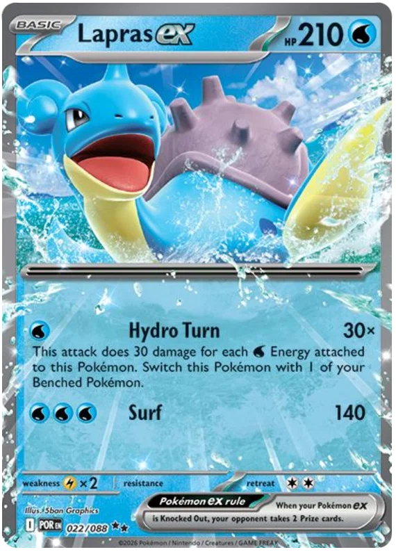 Lapras Ex kaart nummer 022 uit de Pokémon Perfect Order set