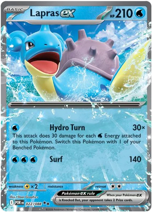Lapras Ex kaart nummer 022 uit de Pokémon Perfect Order set