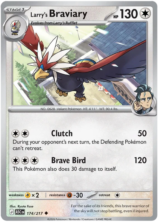 Larry's Braviary common altered kaart uit de Ascended Heroes fanset, nummer 174