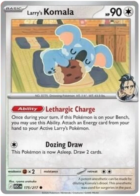 Larry's Komala common kaart nummer 175 uit de Ascended Heroes Pokémon set