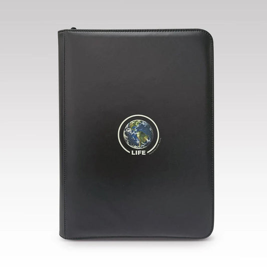 Life TCG Black Album Portfolio 9-Pocket Binder met wereldbol logo op zwarte kaartenmap