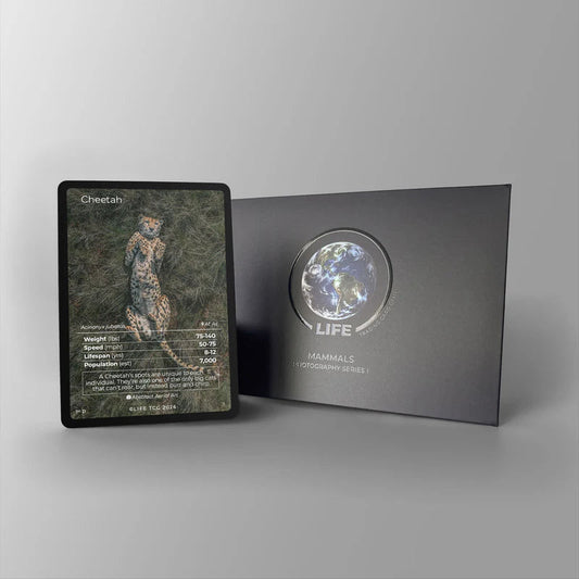 Life TCG Cheetah Photography Promo Card met luxe presentatiehoes