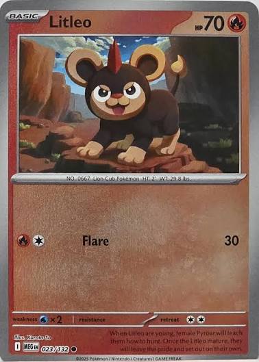 Litleo Reverse Holo #023 Pokémon kaart uit de Mega Evolution set