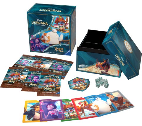 Lorcana Azurite Sea Illumineer’s Trove met boosterpacks, Disney kaarten, opbergdoos en accessoires van Ravensburger