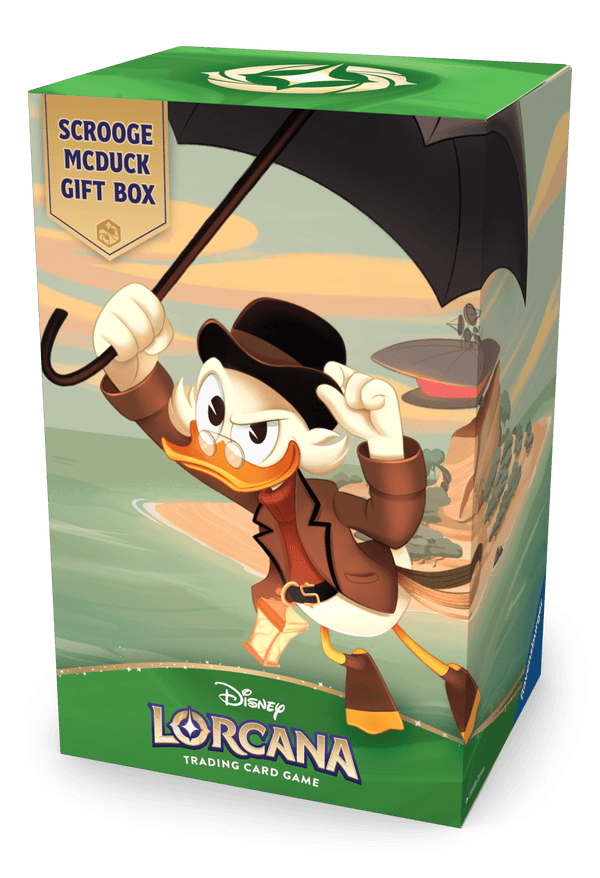Lorcana Winterspell Scrooge McDuck Giftset set 11 met boosterpacks, promo kaart en opbergdoos van Ravensburger