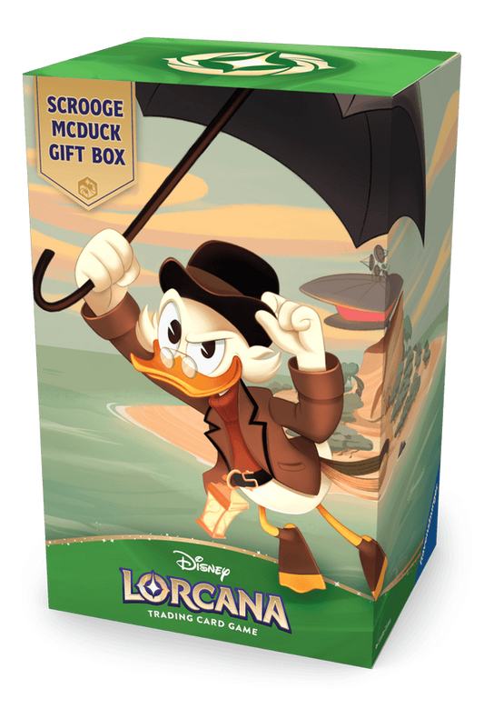 Lorcana Winterspell Scrooge McDuck Giftset set 11 met boosterpacks, promo kaart en opbergdoos van Ravensburger