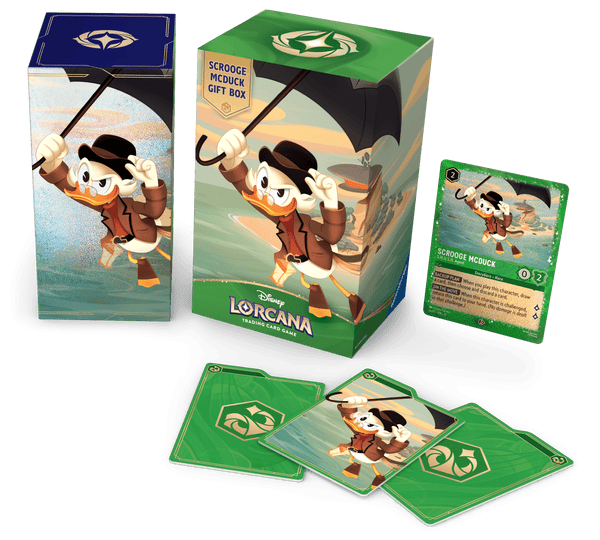 Lorcana Winterspell Scrooge McDuck Giftset set 11 met boosterpacks, promo kaart en opbergdoos van Ravensburger
