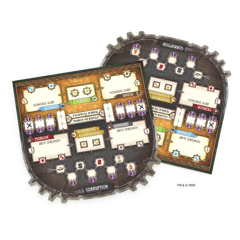 Lord of the Rings Circle of Conflict bordspel doos met dobbelstenen en spelborden - vooraanzicht