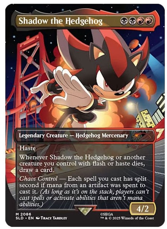 Magic The Gathering Secret Lair Drop Sonic the Hedgehog Friends and Foes Non-Foil kaartenset met Sonic, Shadow en Dr. Eggman - zijaanzicht