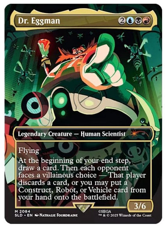 Magic The Gathering Secret Lair Drop Sonic the Hedgehog Friends and Foes Non-Foil kaartenset met Sonic, Shadow en Dr. Eggman - achteraanzicht