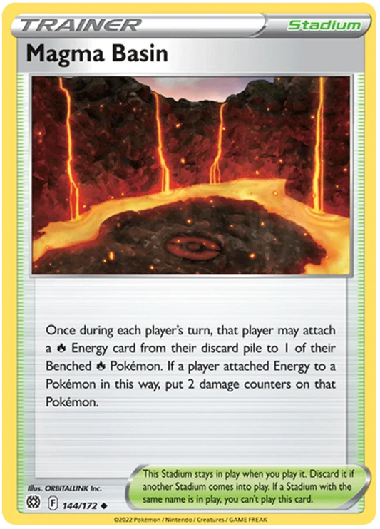 Magma Basin stadium trainerkaart 144/172 uit Pokémon Brilliant Stars