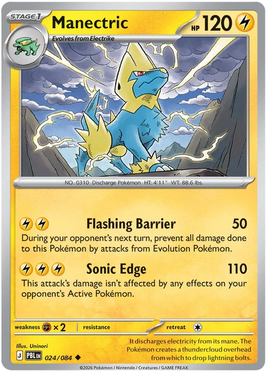 Manectric common #024 losse Pokémon kaart uit de Pitch Black set