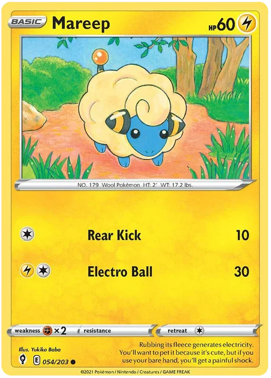 Mareep Pokémon kaart Evolving Skies – Elektrische common kaart voor verzamelaars en decks