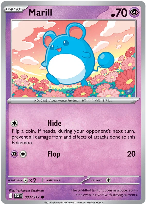 Marill common Pokémon kaart nummer 083 uit de set Ascended Heroes