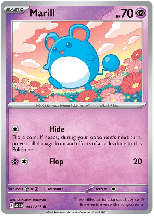 Marill common Pokémon kaart nummer 083 uit de set Ascended Heroes
