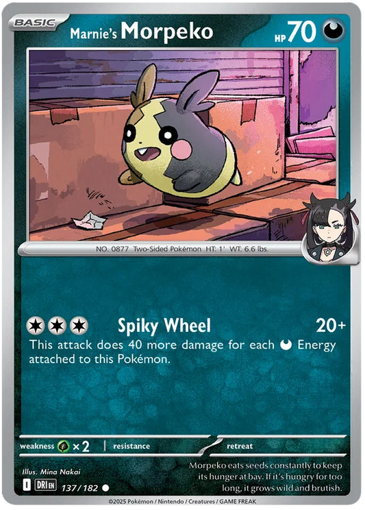 Marnie's Morpeko #137 common Pokémon kaart uit de Destined Rivals set