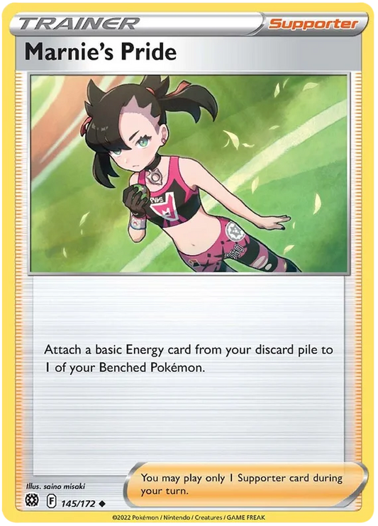Marnie's Pride Trainer Supporter kaart uit de Pokémon Brilliant Stars set, common #145/172