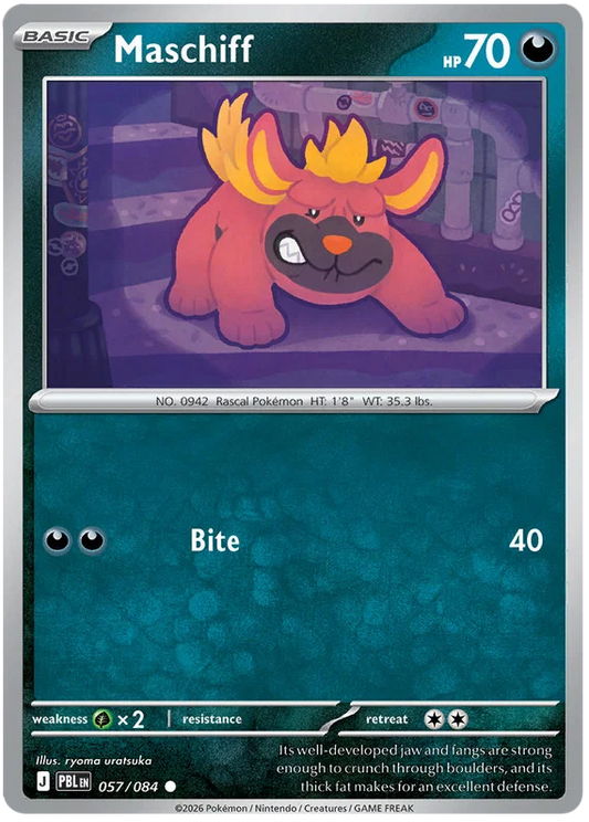 Maschiff #057 common losse Pokémon kaart uit de Pitch Black set