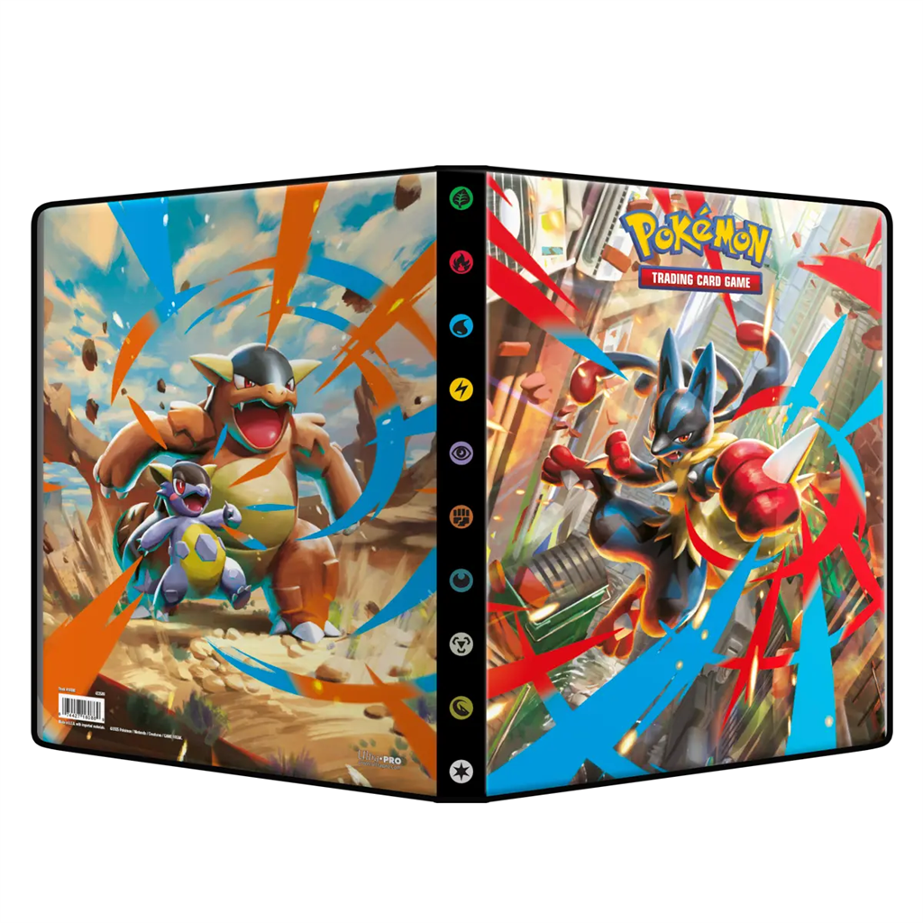 ME01 9-Pocket Mega Evolution portfolio voor het opbergen van pokemon kaarten met Mega Evolution design.