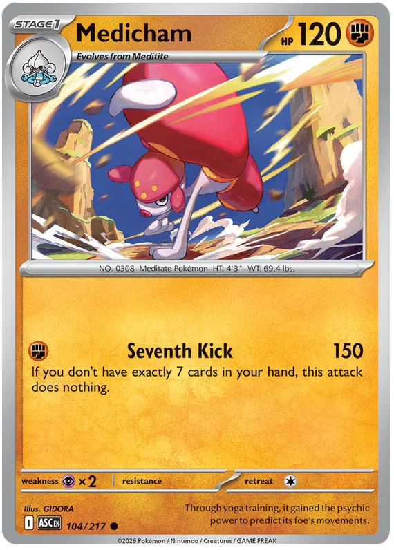 Medicham #104 common Pokémon kaart uit de Ascended Heroes set