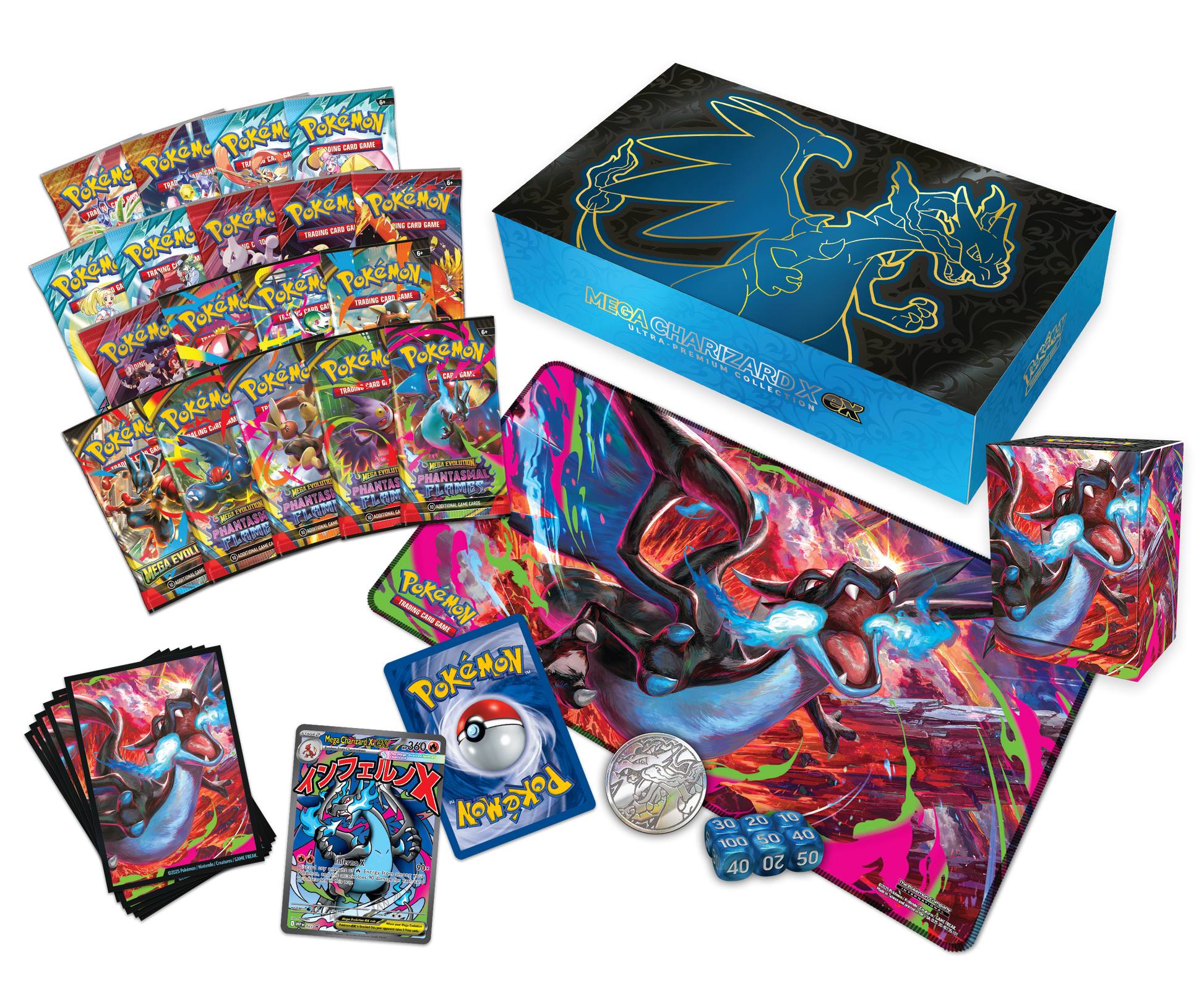 Mega Charizard X EX Ultra Premium Collection met promo kaarten, accessoires en boosterpacks