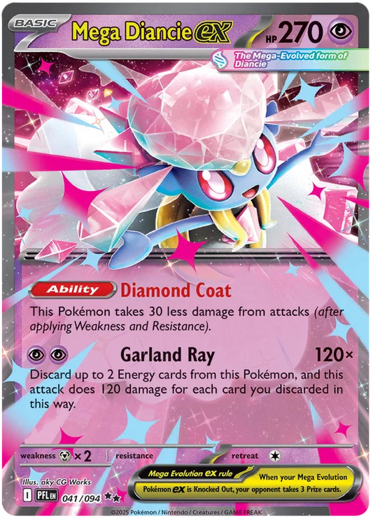Mega Diancie ex #041 Pokémon kaart uit de Phantasmal Flames set