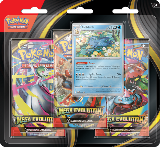 Pokémon Mega Evolution 3-Blisterpack Golduck met promo kaart en 3 boosterpacks
