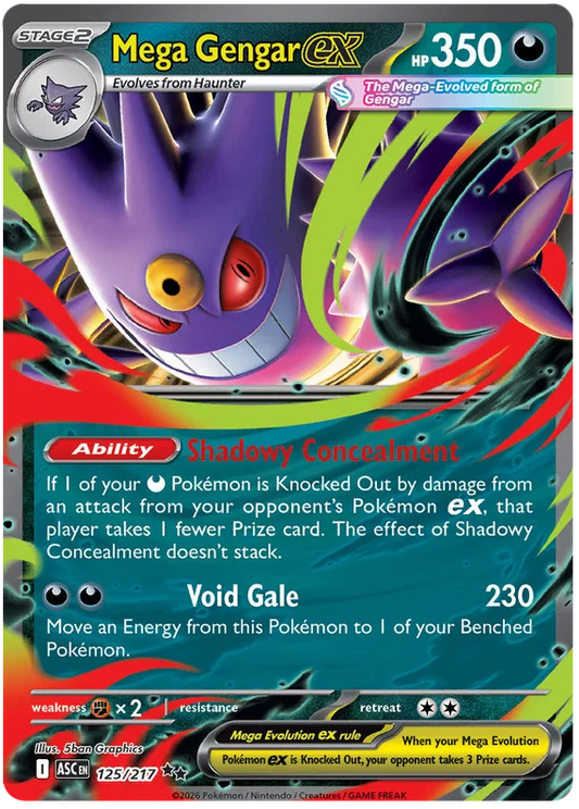 Mega Gengar ex Pokémon kaart nummer 125 uit de set Ascended Heroes