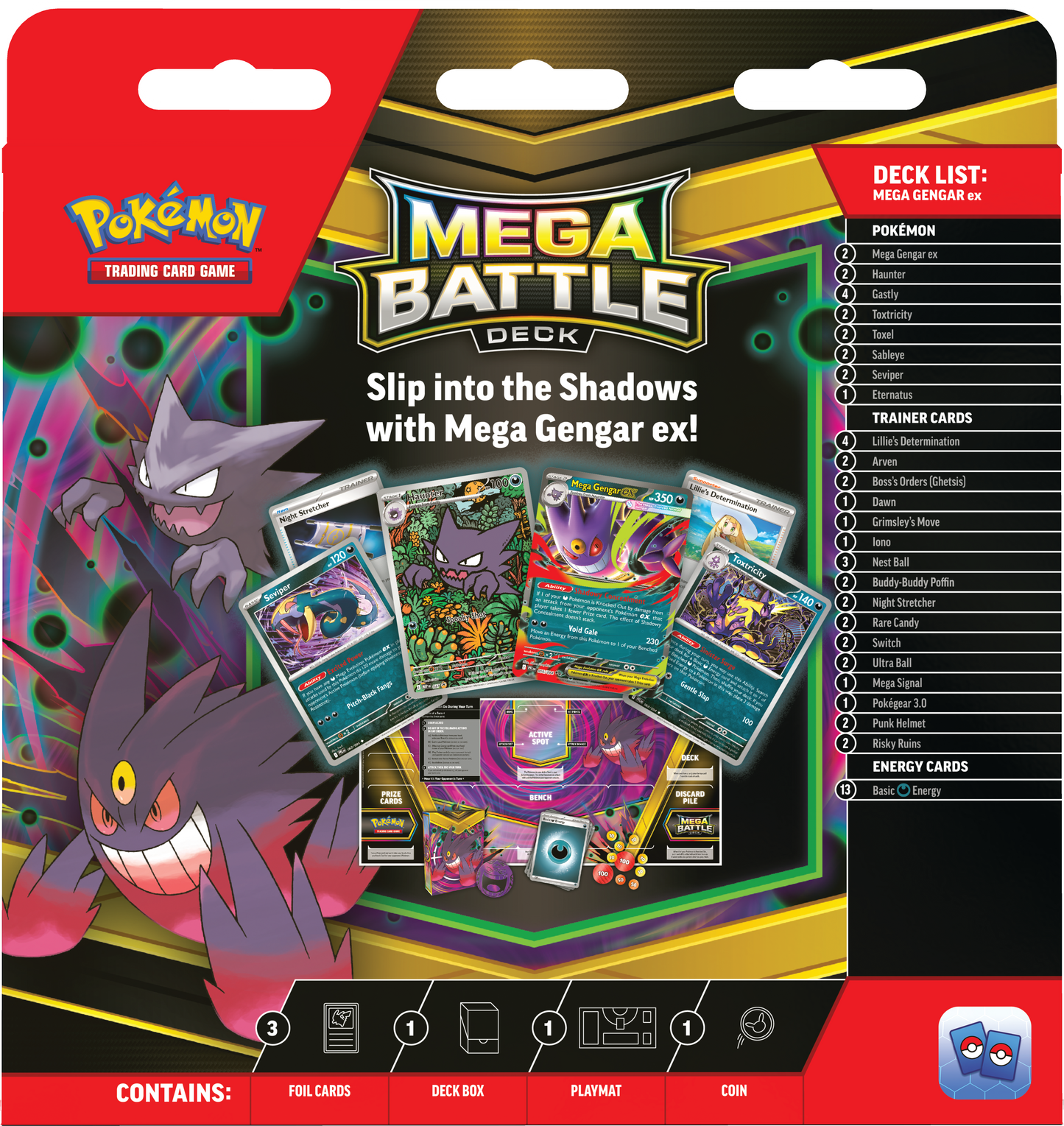 Mega Gengar EX Mega Battle Deck met promo kaarten en volledige deckinhoud