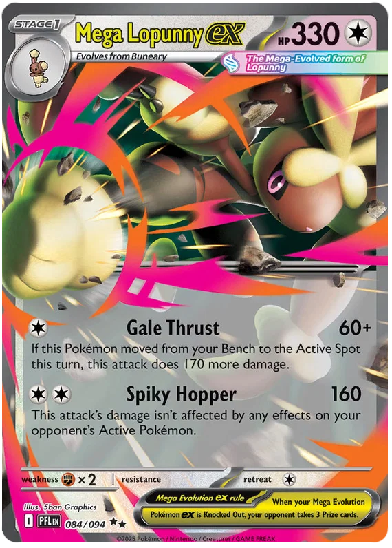 Mega Lopunny ex #084 Pokémon kaart uit de Phantasmal Flames set
