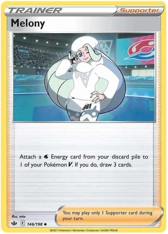 Melony Supporter kaart #146/198 uit Pokémon Chilling Reign, common rarity