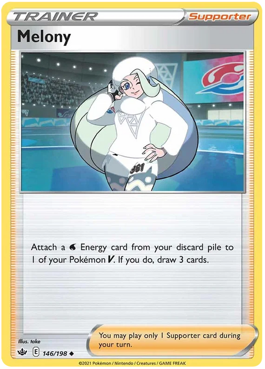 Melony Supporter kaart #146/198 uit Pokémon Chilling Reign, common rarity