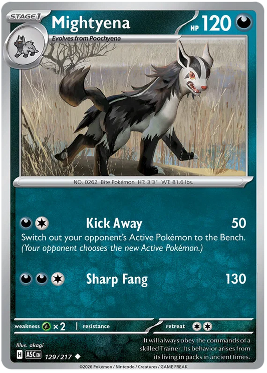 Mightyena common #129 losse Pokémon kaart uit de Ascended Heroes fan-set
