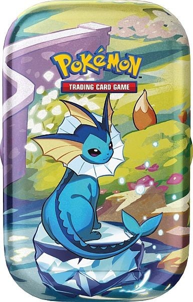 Prismatic Evolutions Mini Tin Vaporeon met Eevee-munt en boosterpacks