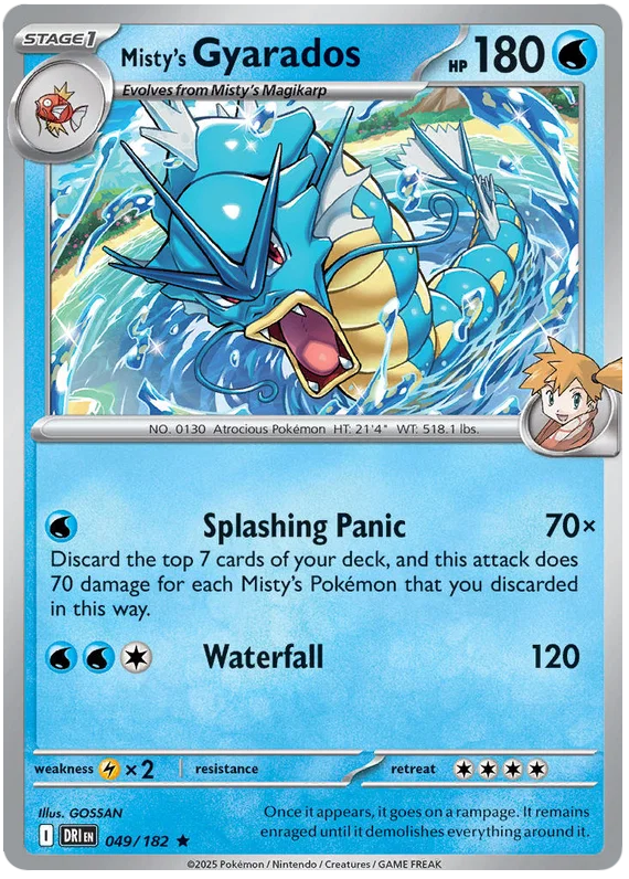 Misty's Gyarados Holo #049 uit de Pokémon set Destined Rivals